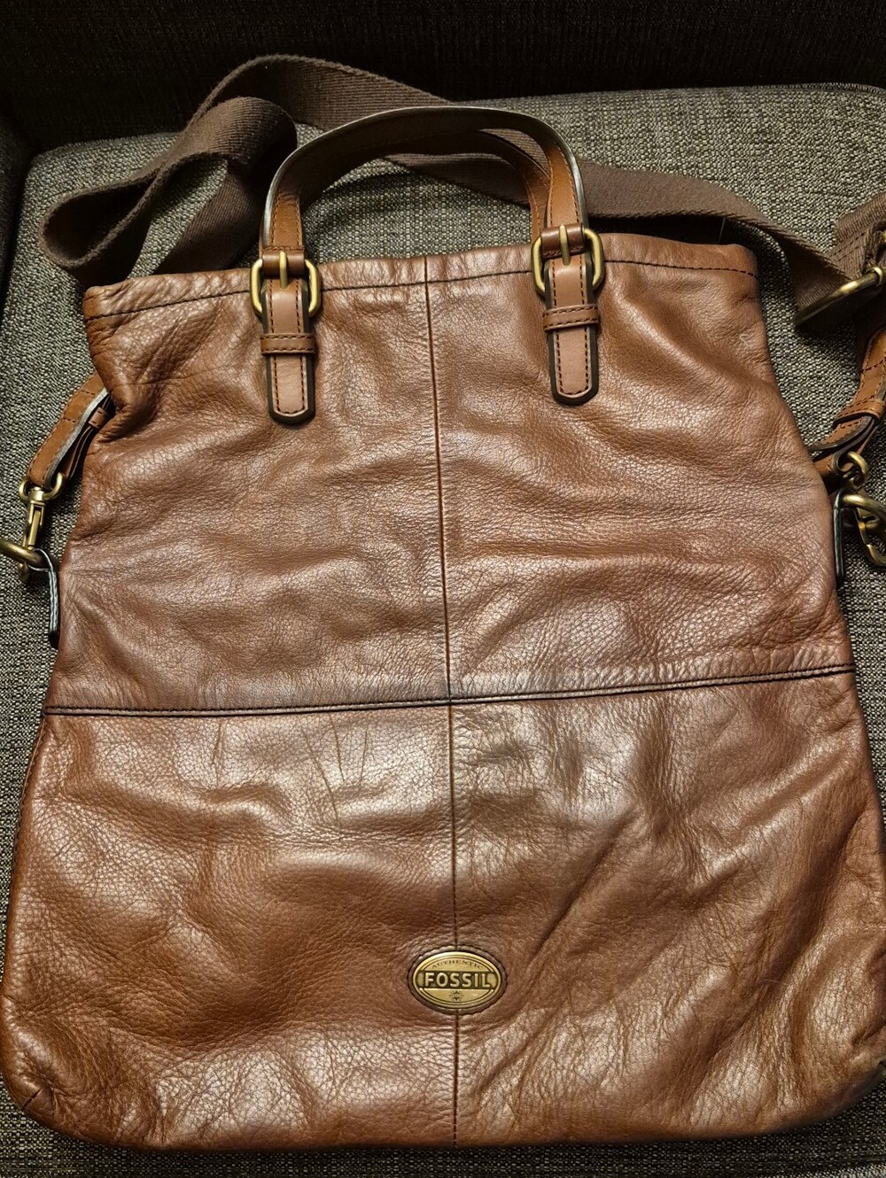 Fossil Vintage Explorer Brown Leather Bag